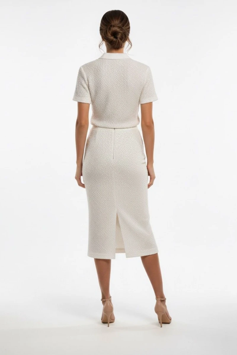 Hidrogênio - SAIA RETA MIDI PAETE OFF WHITE - 20513018