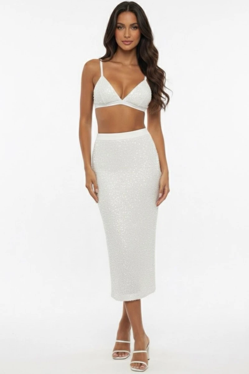 Hidrogênio - SAIA RETA MIDI PAETE OFF WHITE - 20513018