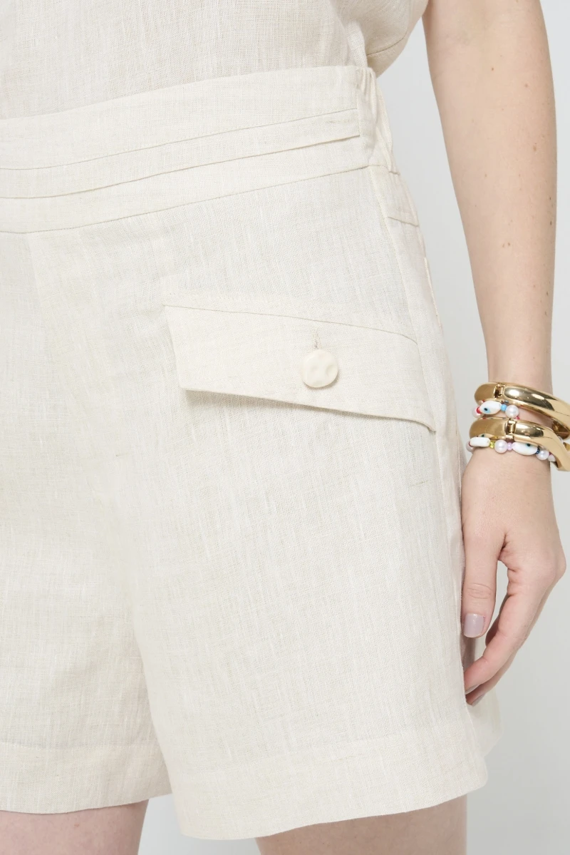 Hidrogênio - SHORTS C/ LAPELAS NATURAL - 20500182