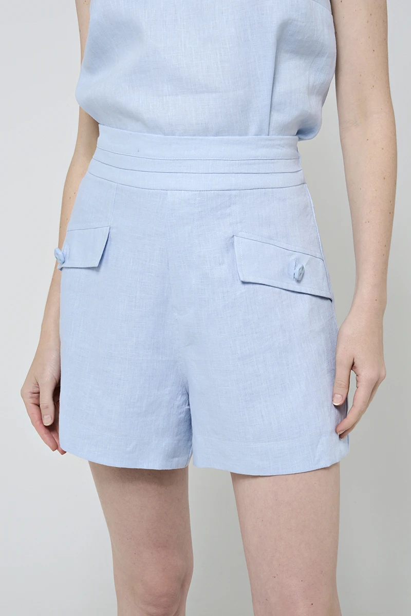 Hidrogênio - SHORTS C/ LAPELAS AZUL BEBE - 20500111