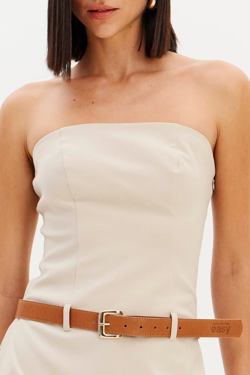 LANÇA PERFUME - Strapless Dress with Belt Lança Perfume - 12151