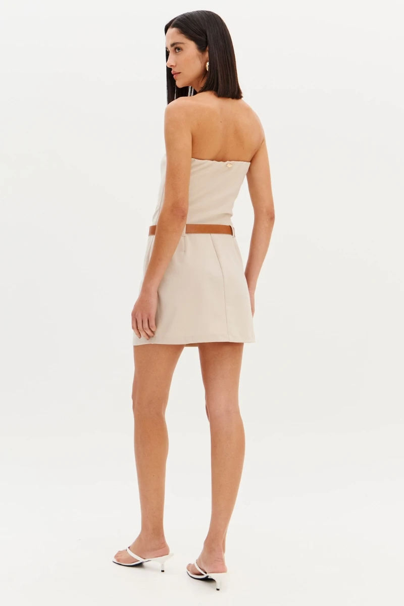 LANÇA PERFUME - Strapless Dress with Belt Lança Perfume - 12151