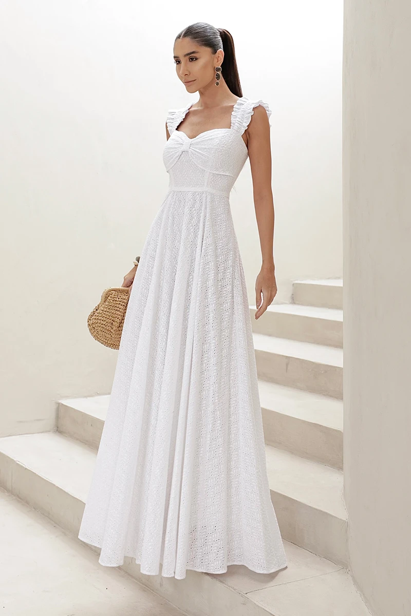 Dot Clothing - Dress Dot Clothing Longo Betina Laise Offwhite - 2902OFF