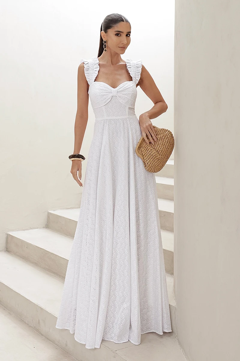 Dot Clothing - Dress Dot Clothing Longo Betina Laise Offwhite - 2902OFF