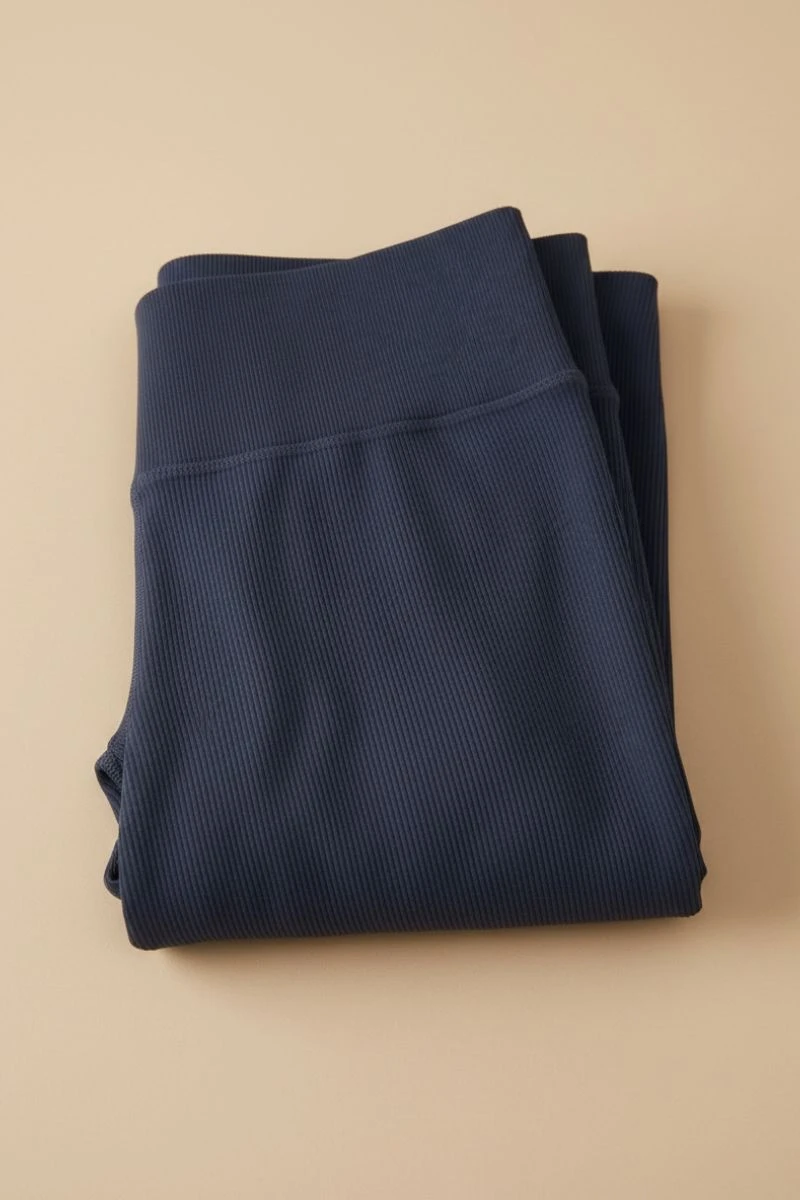 Hipkini - Essenza Seamless Ribbed Fitness Leggings, Navy Blue - 33331835