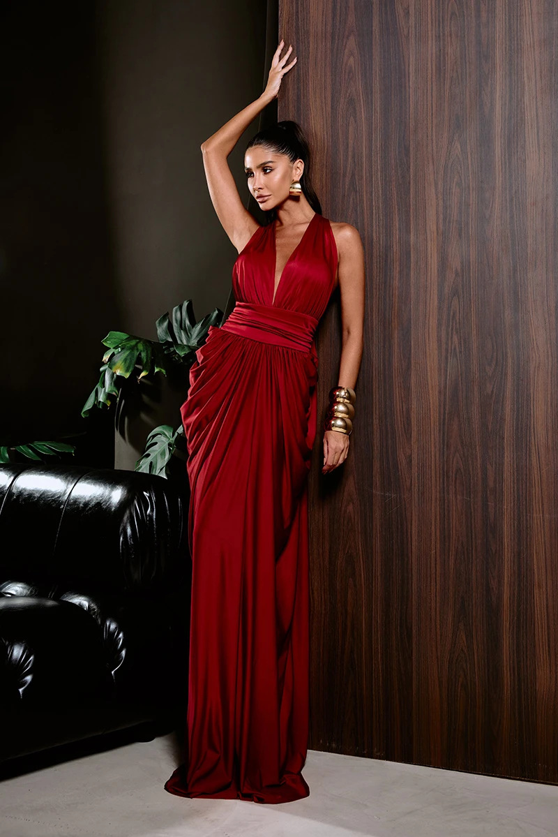 Dot Clothing - Dress Dot Clothing Longo Aline Vermelho - 2925VERM