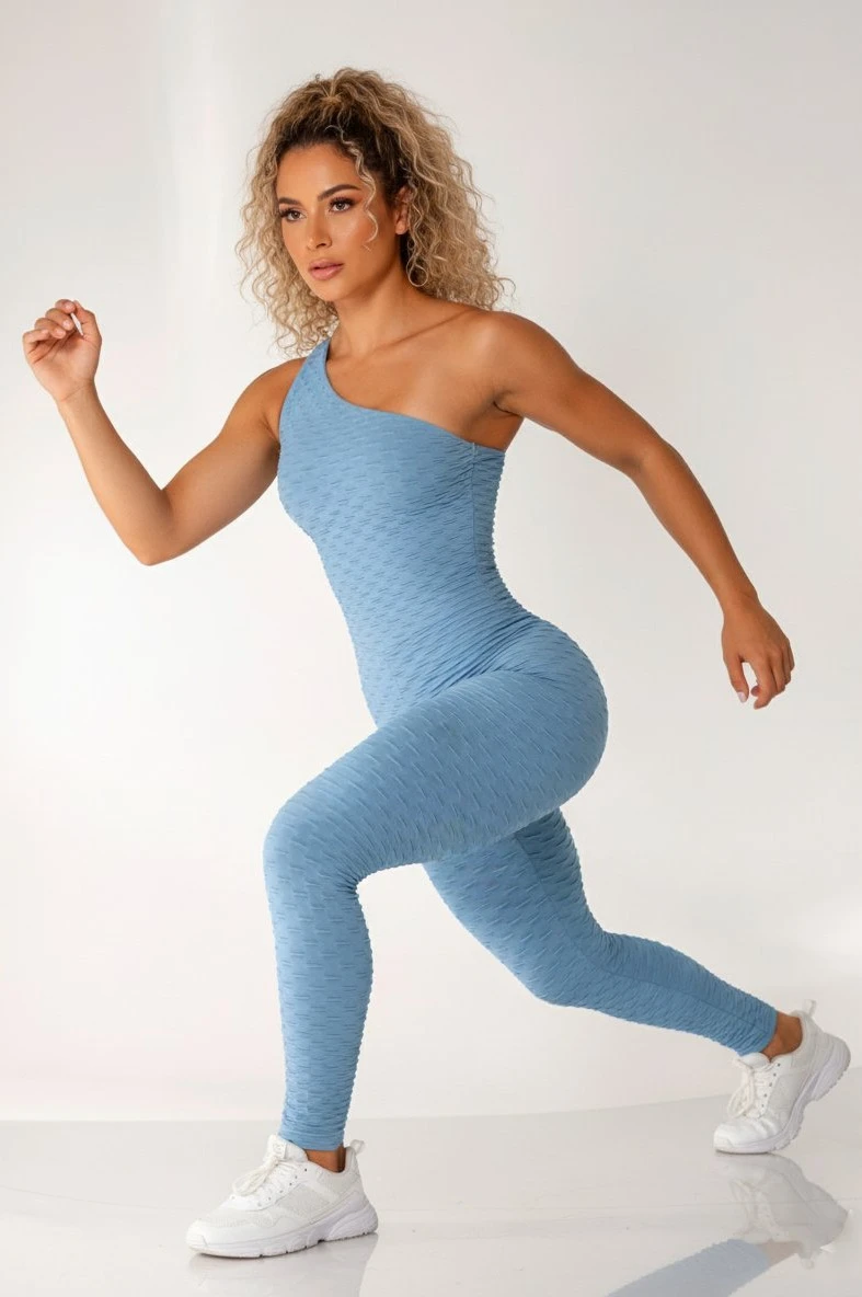 Canoan - Serenity Blue Tropical Scrunch Jumpsuit - 26003