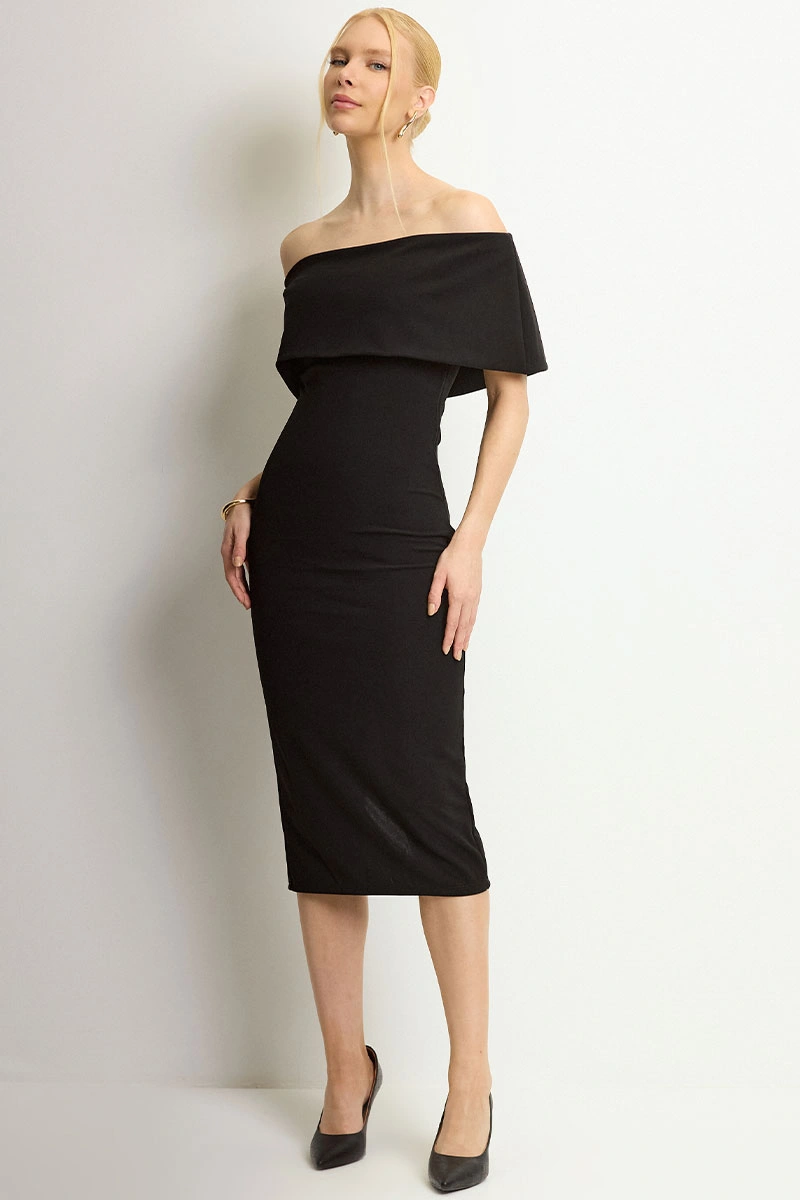 Miss Misses - Vestido Ayla Midi Preto - 54734001