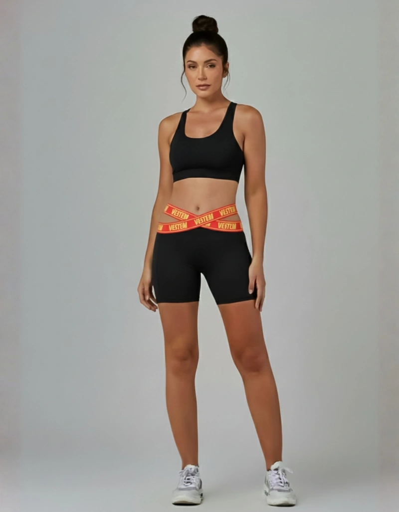 Vestem - Black Seduction Shorts and Top Set - CJ303.BF.C0002