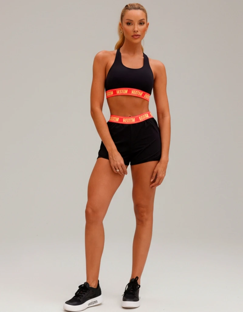 Vestem - Billy Black and Pink Electra Running Shorts and Sports Bra Set - CJ304.BF.C0546