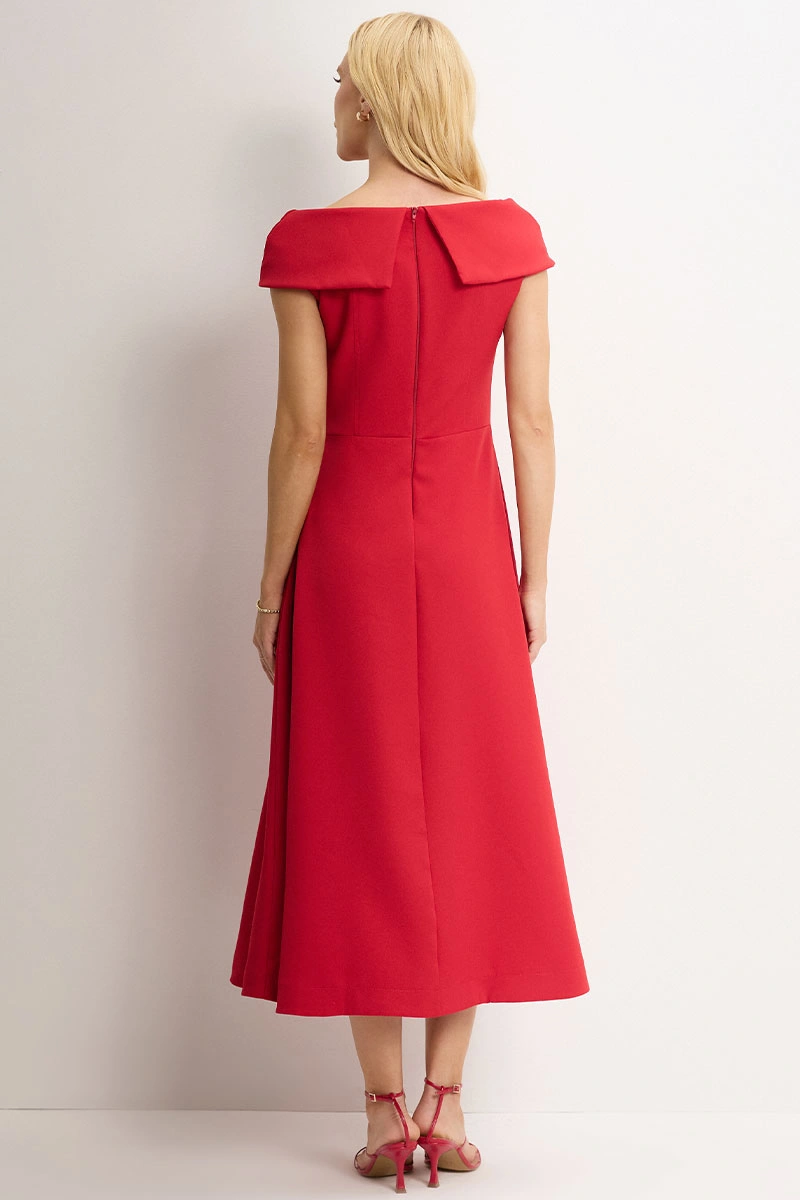 Miss Misses - Vestido Hilda Midi Vermelho - 54592024