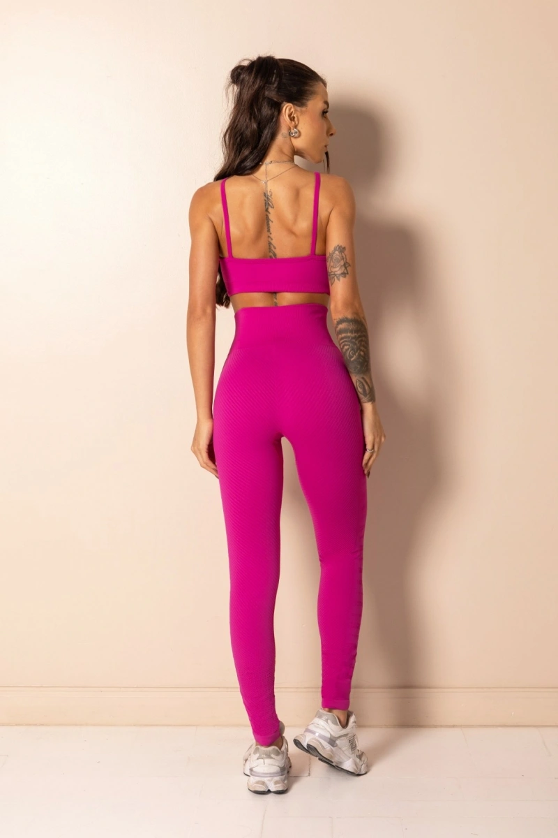 Hipkini - Top Fitness Seamless Style Yourself Rosa Fucsia com Alças finas - 33331574