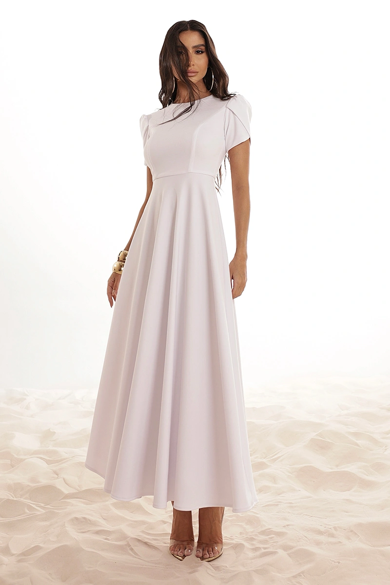 Dot Clothing - Vestido Dot Clothing Anna Longuete Manga Envelope Off White - 2905OFF