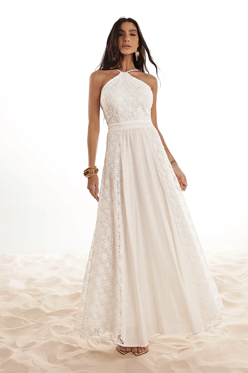 Dot Clothing - Dress Dot Clothing Longuete Laura Guipure Off White - 2945OFF