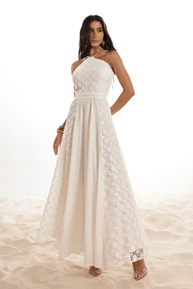 Dot Clothing - Vestido Dot Clothing Longuete Laura Guipure Off White - 2945OFF