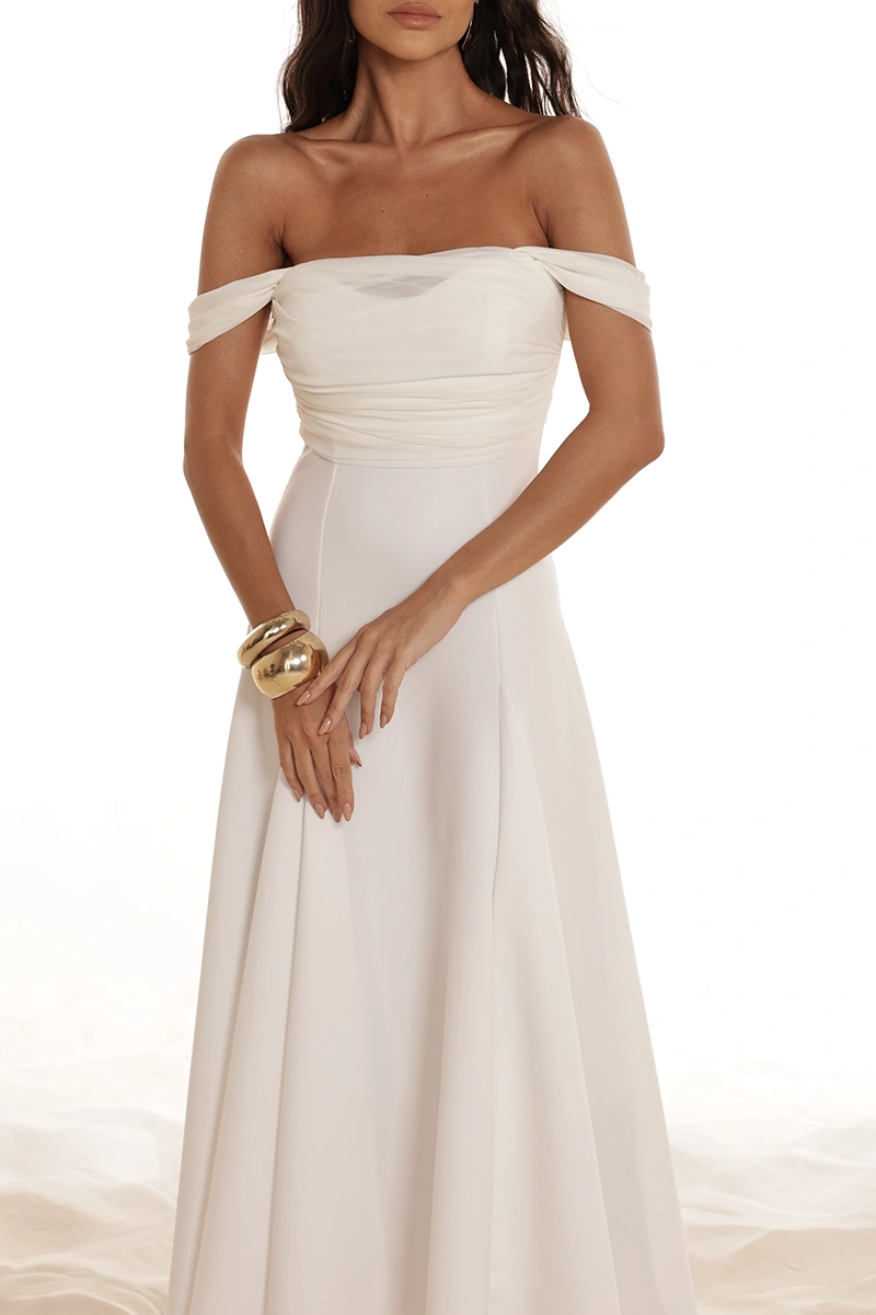 Dot Clothing - Dress Dot Clothing Marina Skirt Evasê W/ tulle Off White - 2918OFF