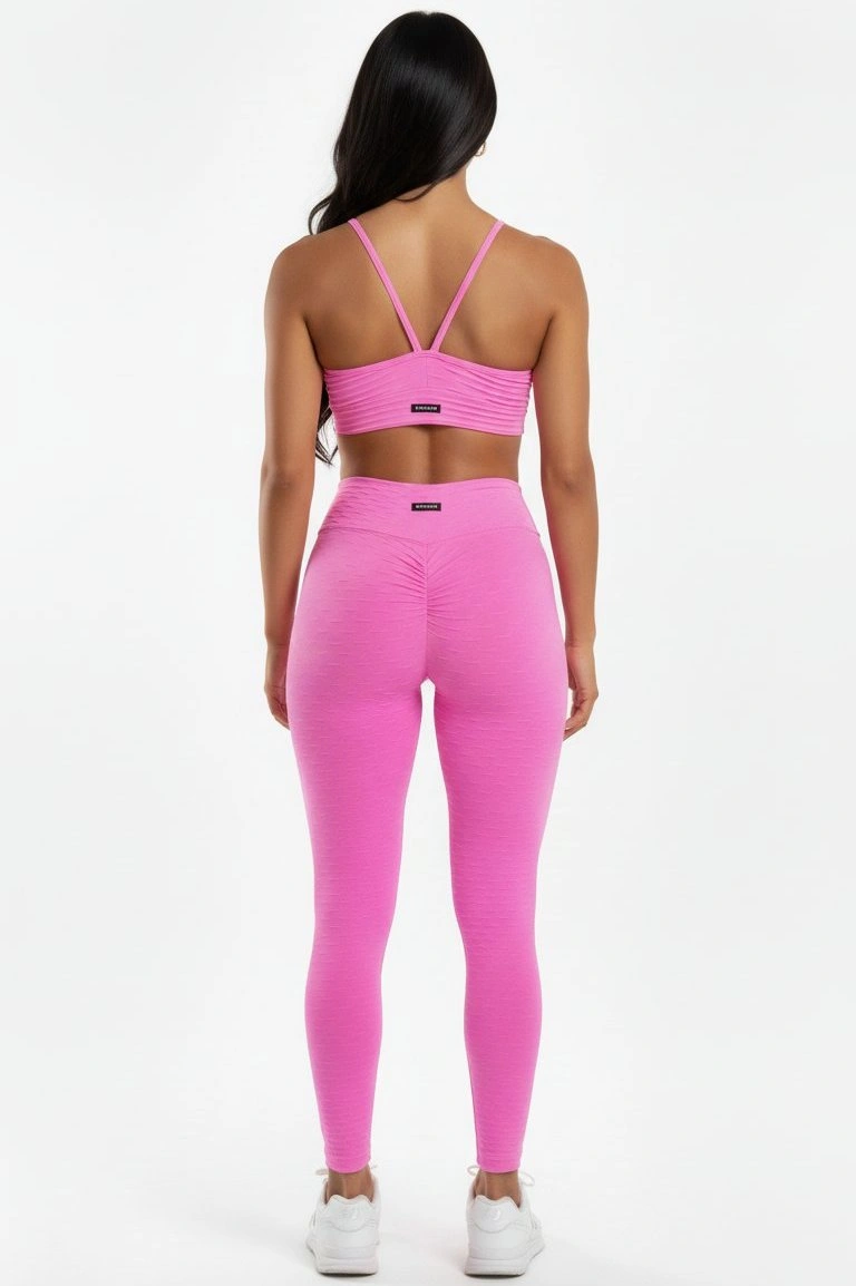 Canoan - Light Pink Scrunch Tropical Bubble Legging - 11004