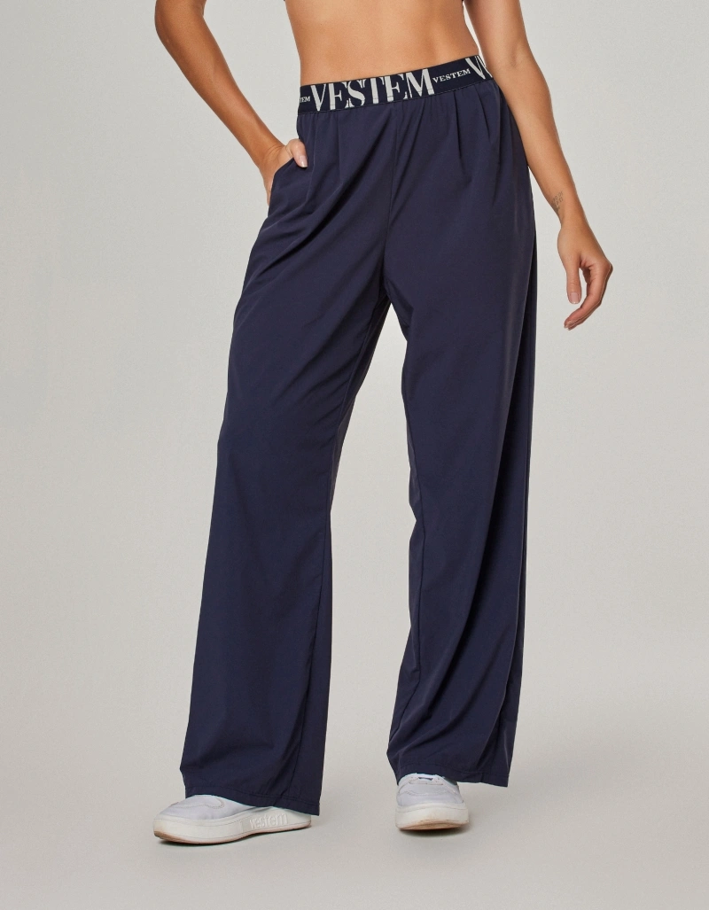 Vestem - Calça Pantalona Flow Marinho Escuridão - CAL164.NY.C0173