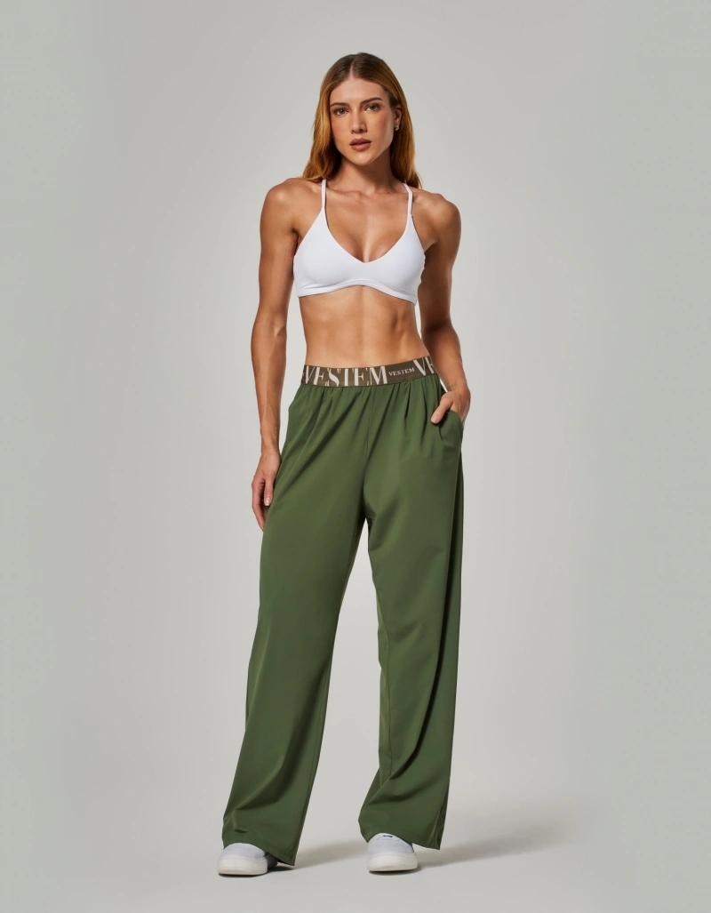 Vestem - Calça Pantalona Flow Verde Croco - CAL164.NY.C0292