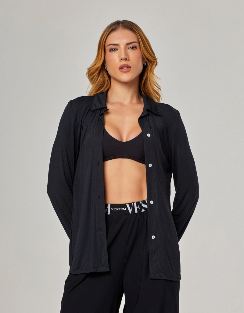 Vestem - Flow Black Shirt - CMS01.NY.C0002