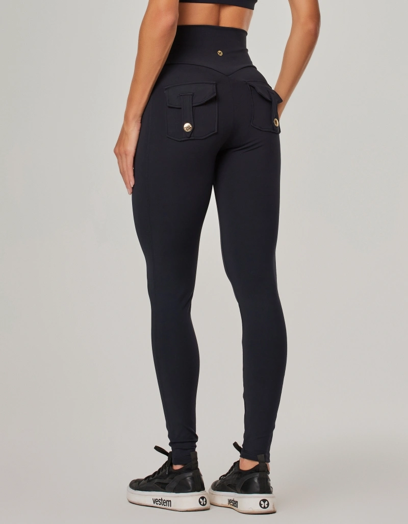 Vestem - Black Shape Up Leggings with Pockets by Origem - FS1596.NY.C0002