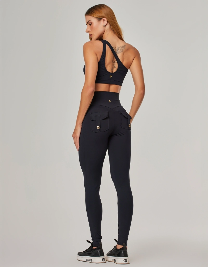 Vestem - Black Shape Up Leggings with Pockets by Origem - FS1596.NY.C0002