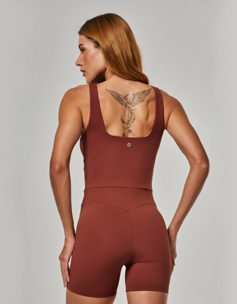 Vestem - Brown Cross Romper - MAC302.NY.C0729