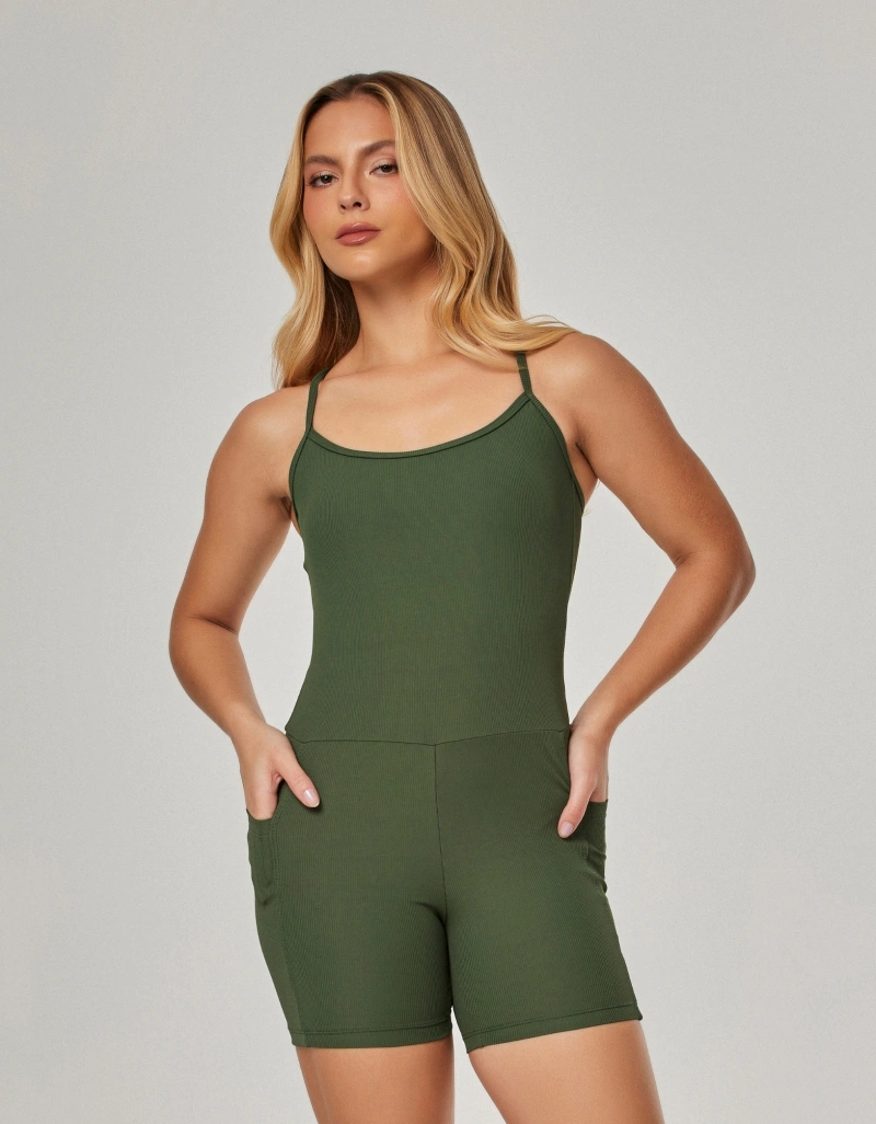 Vestem - Romper with Pockets Balance Green Croco - MAC304.NY.C0292