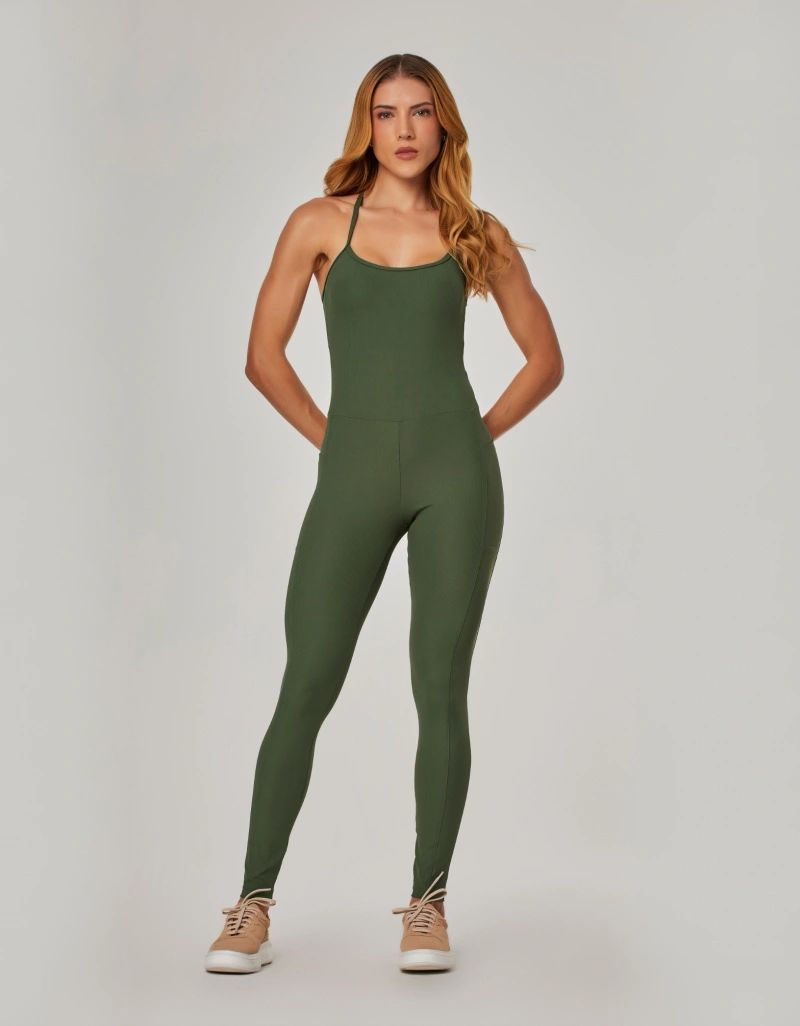 Vestem - Balance Green Croco Jumpsuit with Pockets - MAC306.NY.C0292