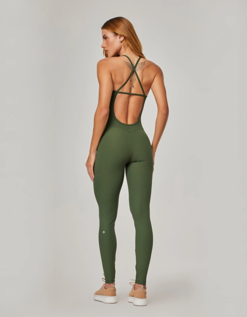 Vestem - Balance Green Croco Jumpsuit with Pockets - MAC306.NY.C0292