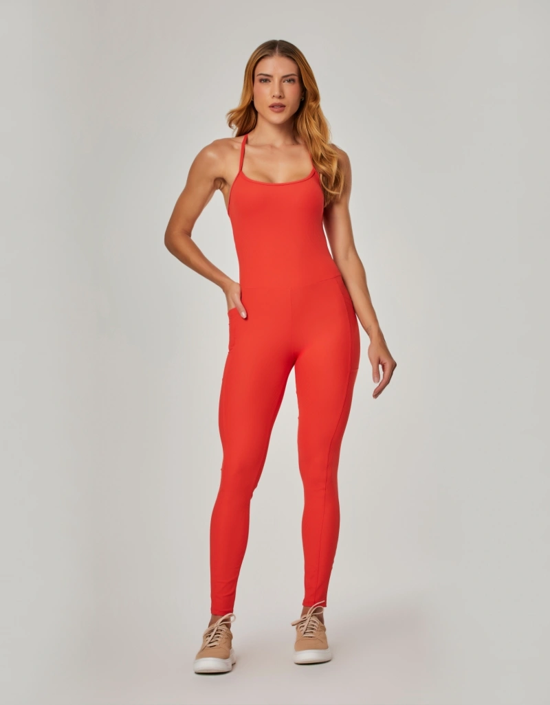 Vestem - Balance Grenadine Red Jumpsuit with Pockets - MAC306.NY.C0575