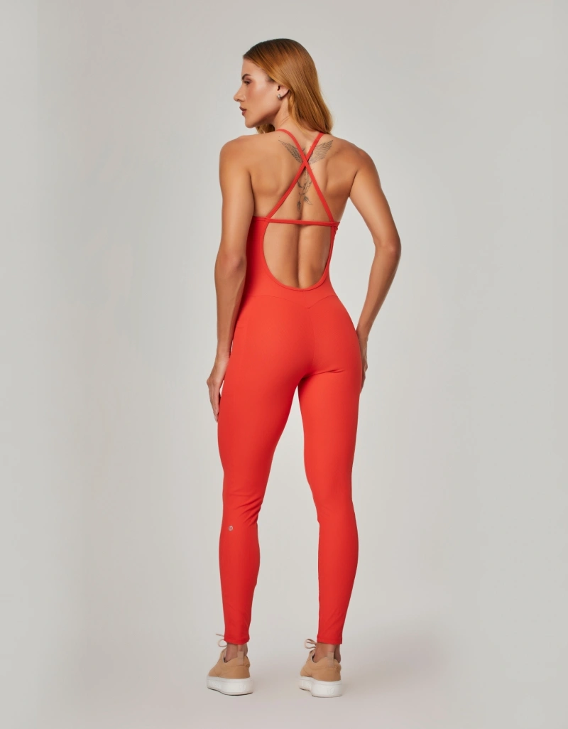 Vestem - Balance Grenadine Red Jumpsuit with Pockets - MAC306.NY.C0575