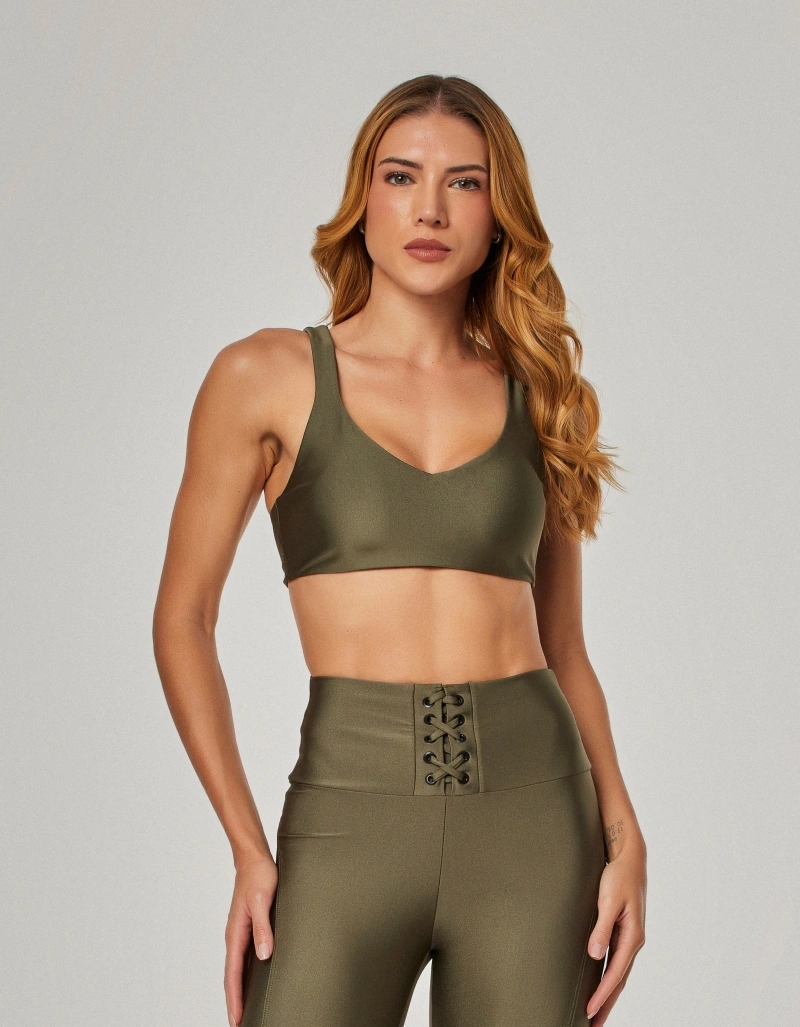 Vestem - Top Cropped Media Support Keyla Military Green - TOP1296.NY.C0334