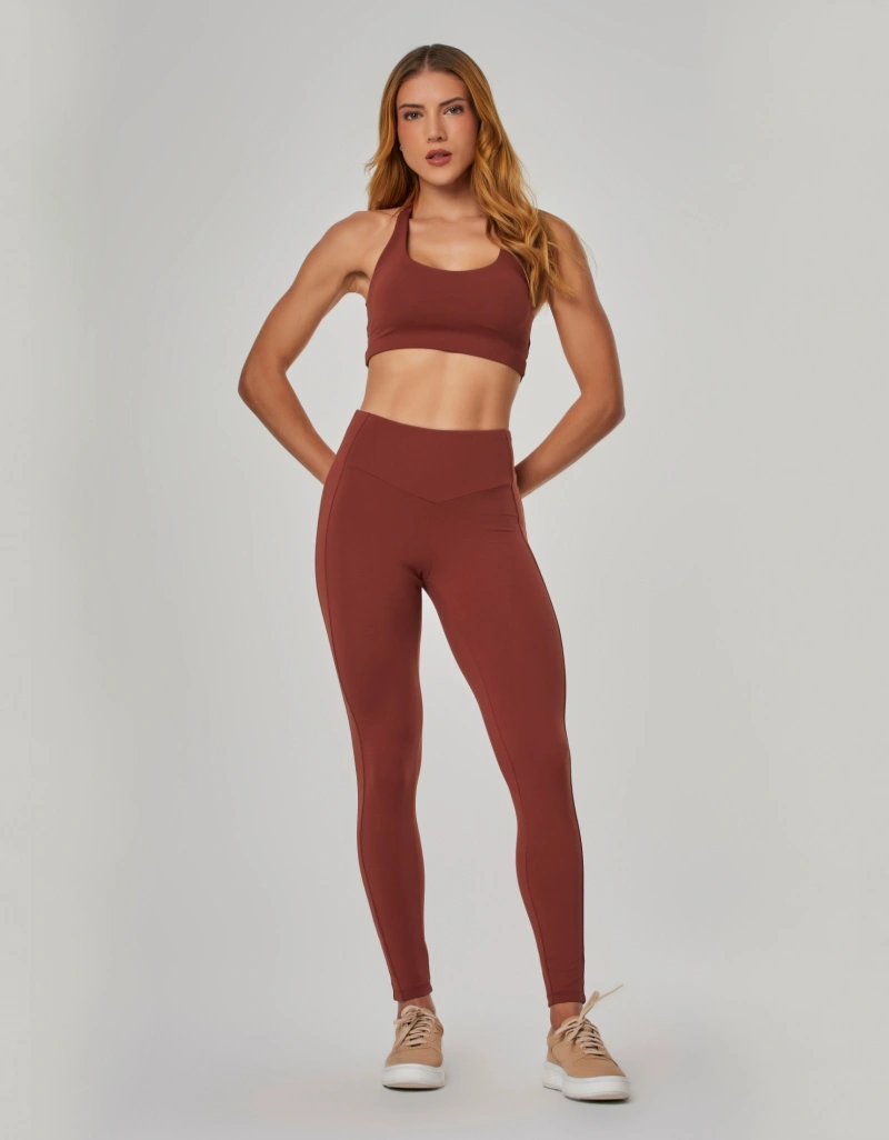 Vestem - Medium Support Cross Top in Dark Brown - TOP1298.NY.C0729