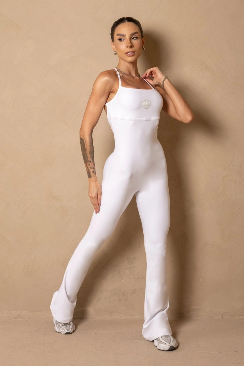 Hipkini - Jumpsuit Fitness Wellness White flare - 33331590