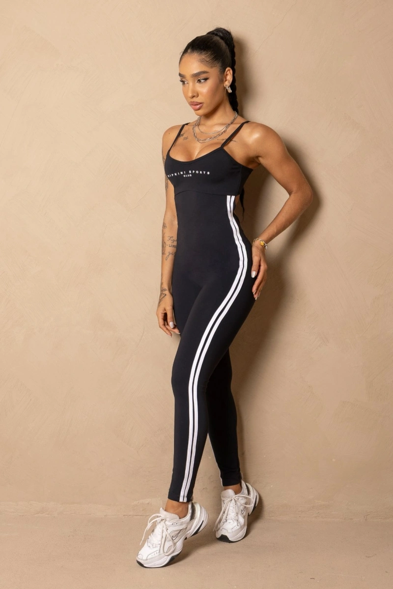 Hipkini - Black Fitness Wellness Jumpsuit with Adjustable Straps - 33331585