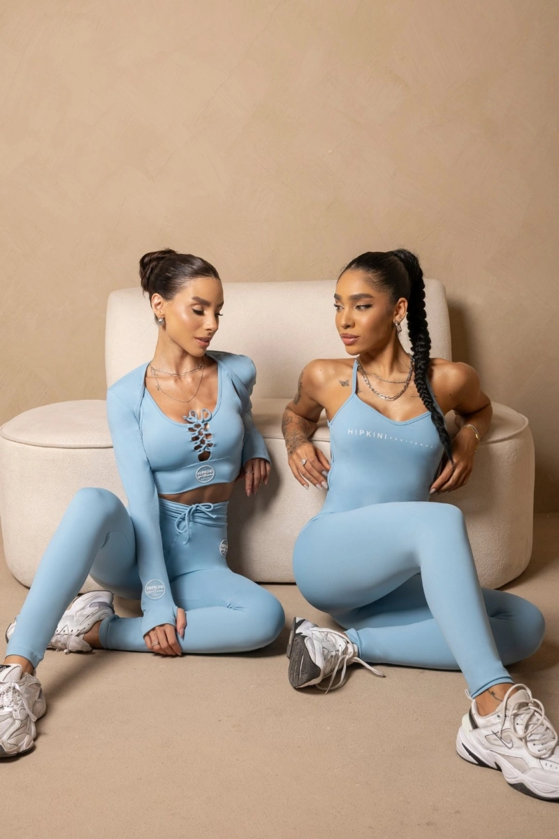 Hipkini - Baby Blue Fitness Wellness Jumpsuit with Adjustable Straps - 33331612