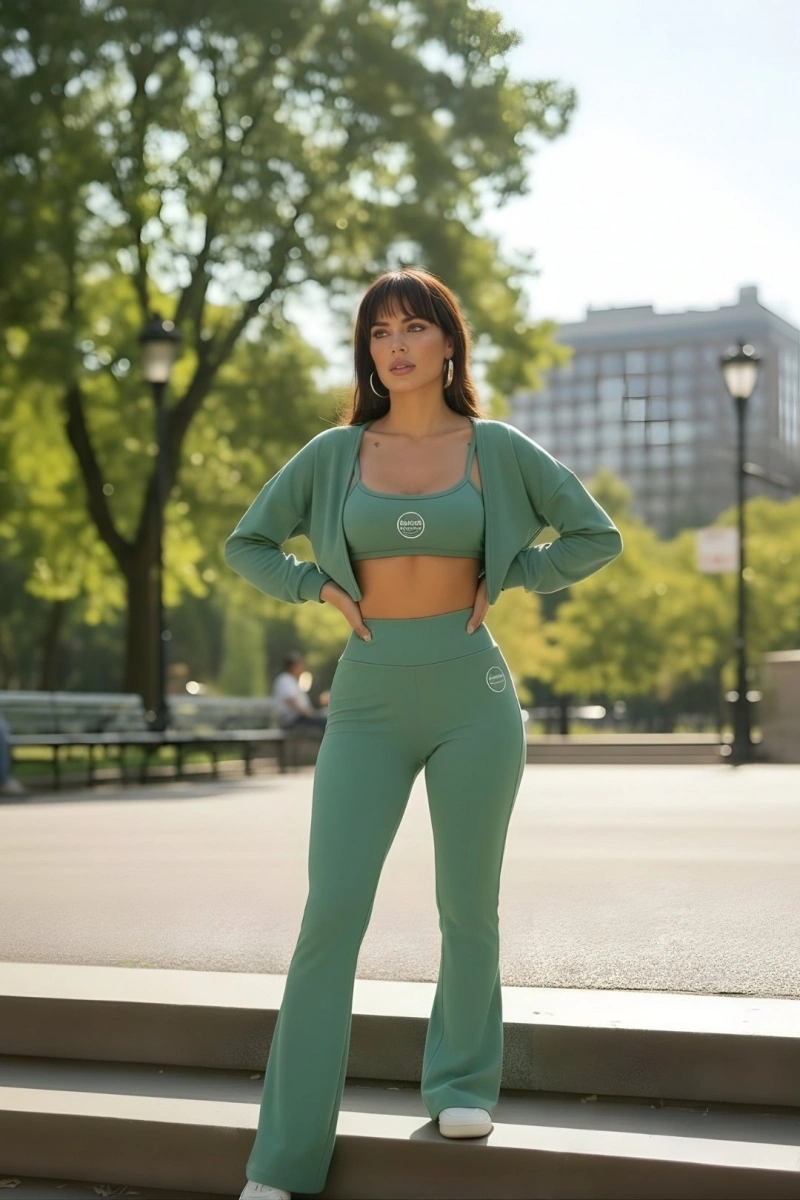 Hipkini - Cardigan Fitness Wellness Verde Manga Longa - 33331607