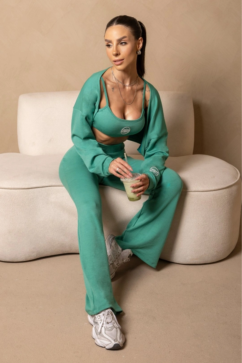 Hipkini - Cardigan Fitness Wellness Verde Manga Longa - 33331607
