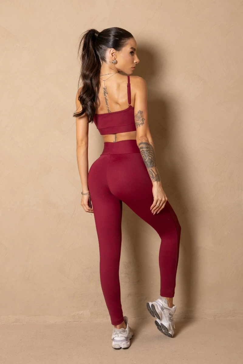 Hipkini - Sports bra, Fitness, Wellness, Wine color, Tulle detail - 33331616