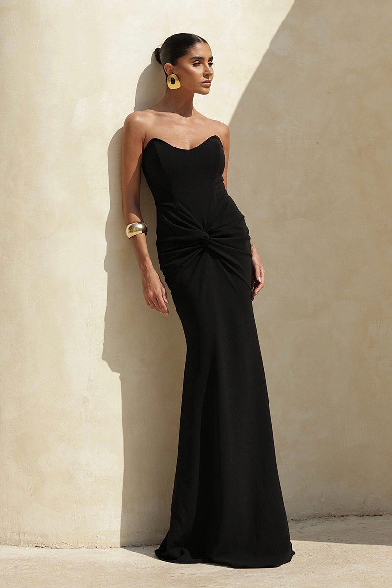 Dot Clothing - Dress Dot Clothing Long Thais Twisted Front TCQ Black - 2955PRETO