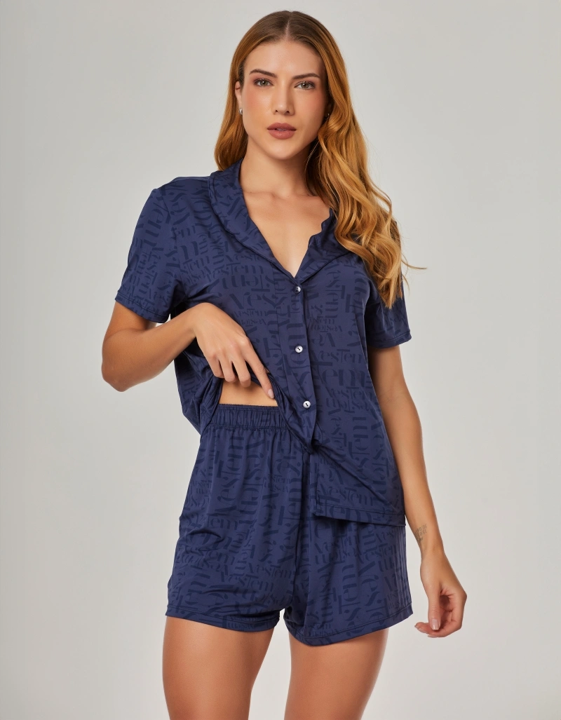 Vestem - Short Pajamas Logomania Vestem Vestem Sofstik Nightwear - PIJ001.E1389