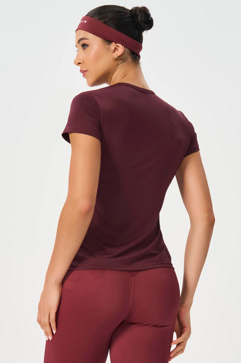 Lets Gym - Blusa M/c Basic Burgundy - 2430BG