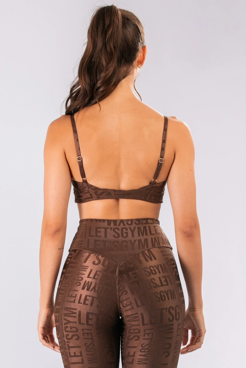 Lets Gym - Top Velvet Name Marrom - 2627MR