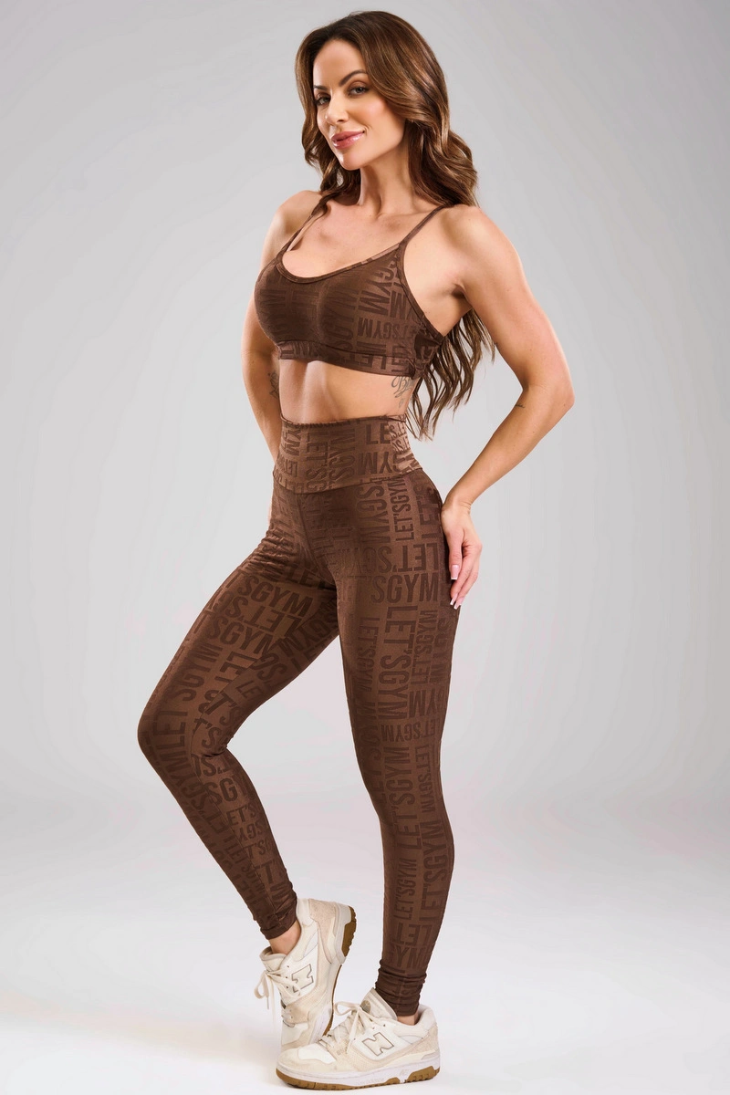 Lets Gym - Top Velvet Name Brown - 2627MR