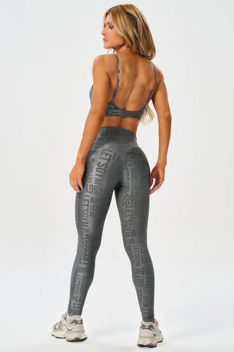 Lets Gym - Legging Velvet Name Grey - 2628GR