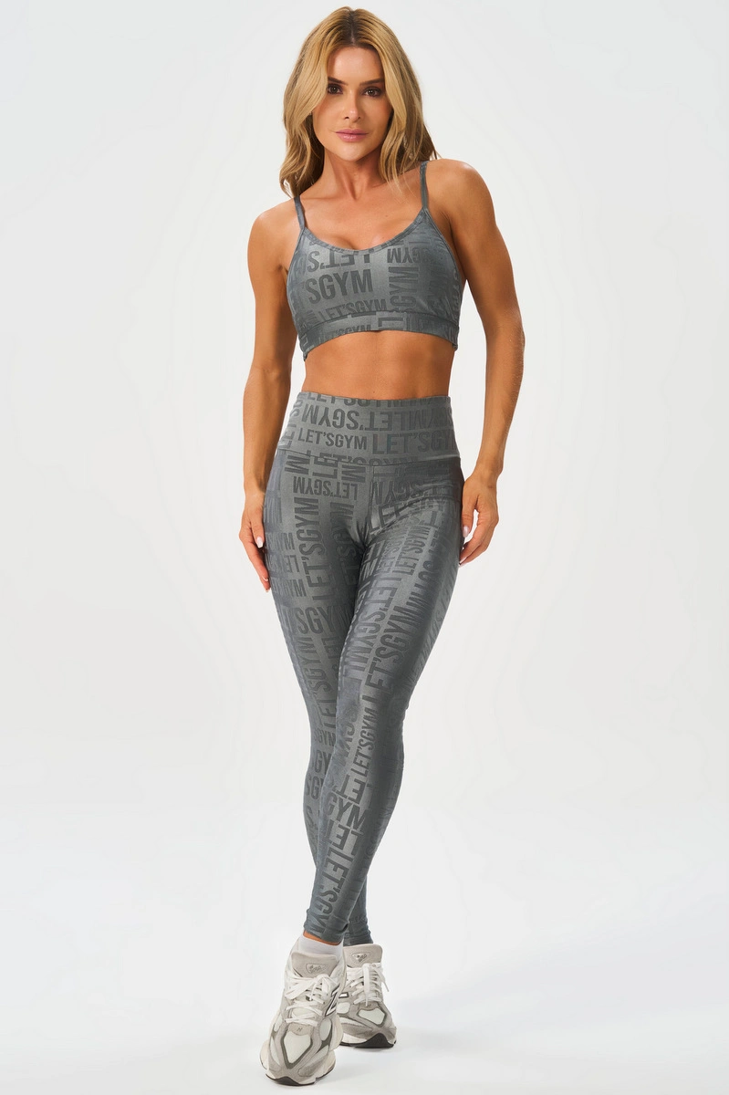 Lets Gym - Legging Velvet Name Grey - 2628GR