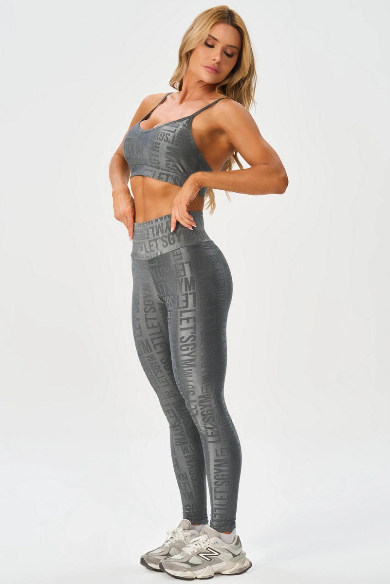 Lets Gym - Legging Velvet Name Grey - 2628GR