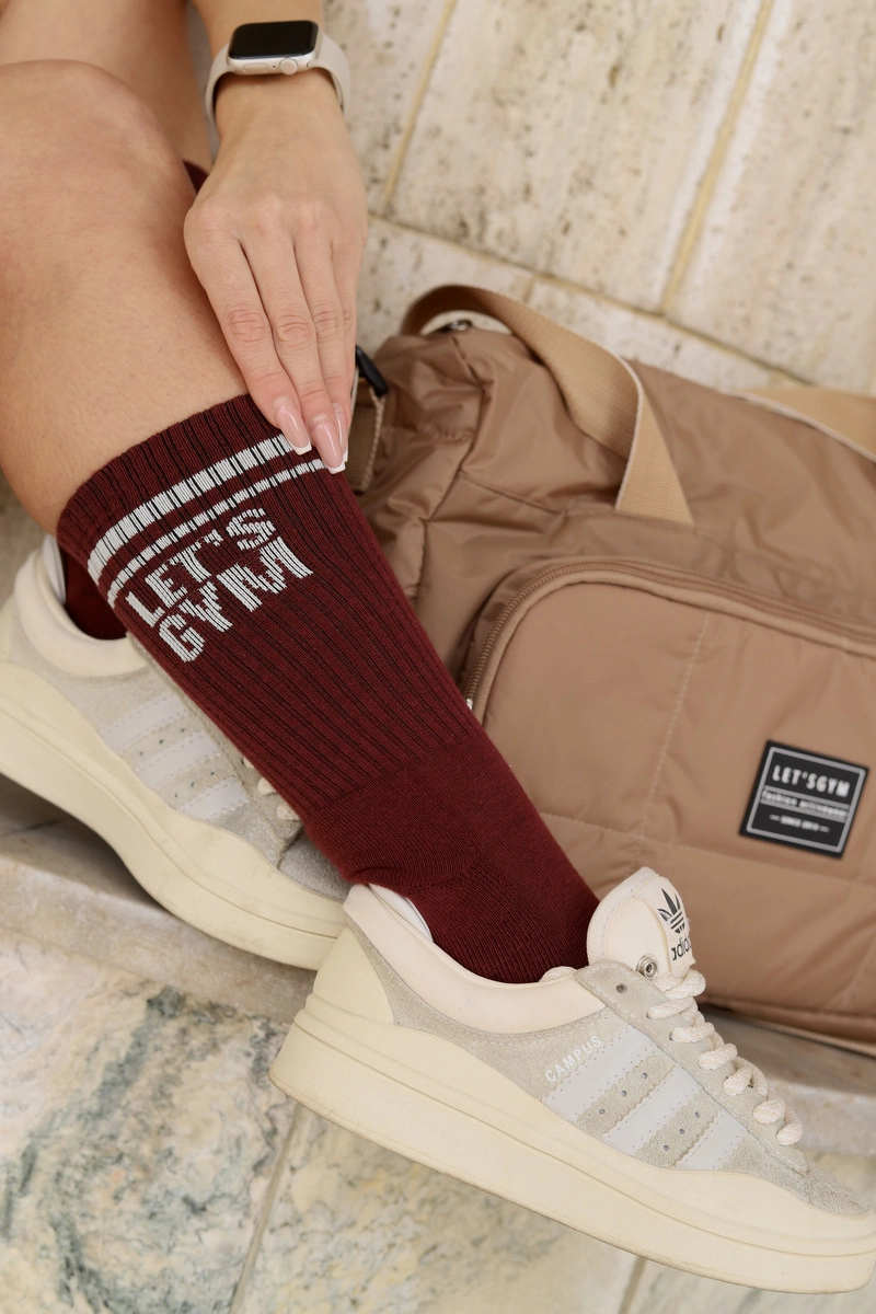 Lets Gym - Socks Letsgym Burgundy - 2880BG
