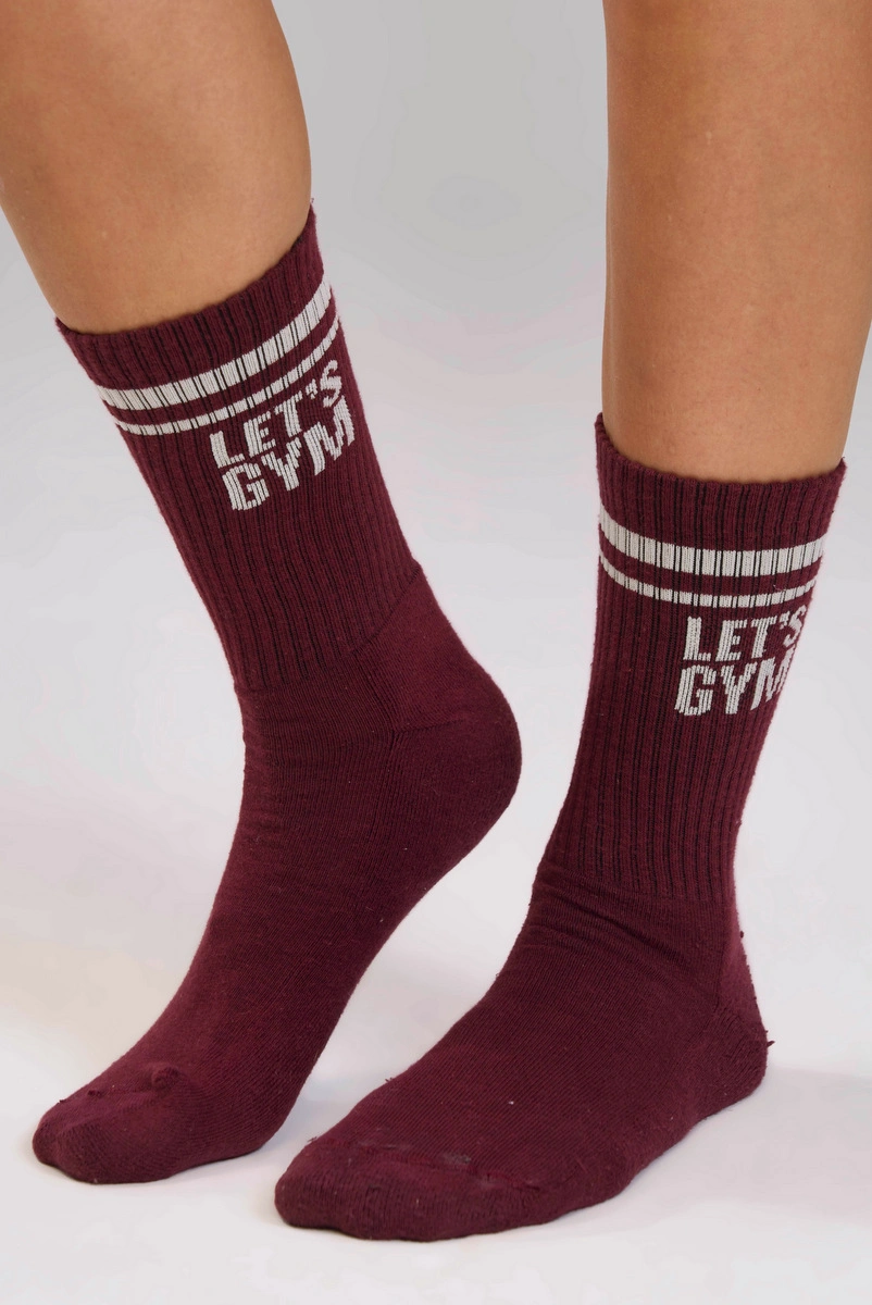 Lets Gym - Socks Letsgym Burgundy - 2880BG